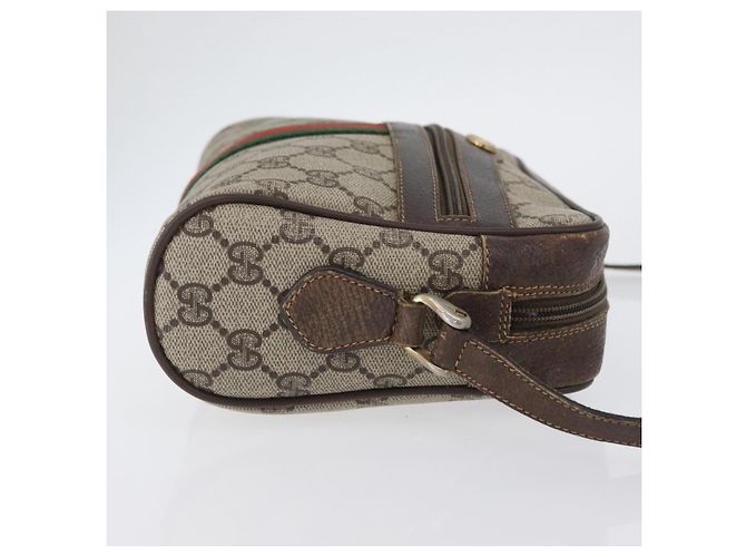 Borsa Sherry Line GG Supreme Web di GUCCI in PVC beige e oro 67 02 004 Auth LNZ594 D'oro - vista 4