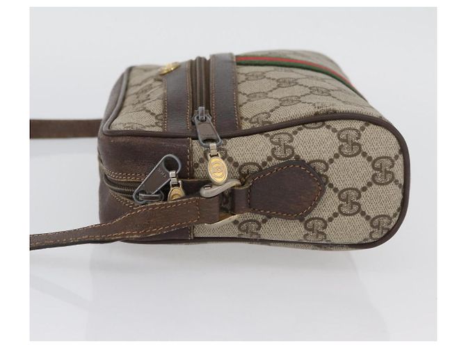 Borsa Sherry Line GG Supreme Web di GUCCI in PVC beige e oro 67 02 004 Auth LNZ594 D'oro - vista 5