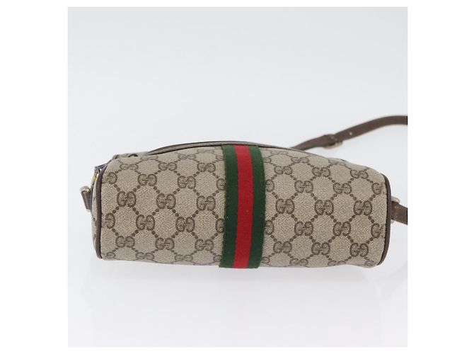 Borsa Sherry Line GG Supreme Web di GUCCI in PVC beige e oro 67 02 004 Auth LNZ594 D'oro - vista 9