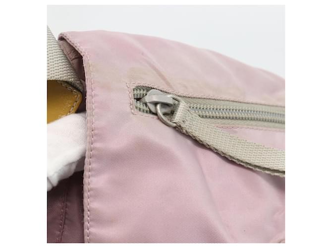 Borsa a Spalla PRADA Nylon Rosa Argento Auth ARZ292 - vista 15