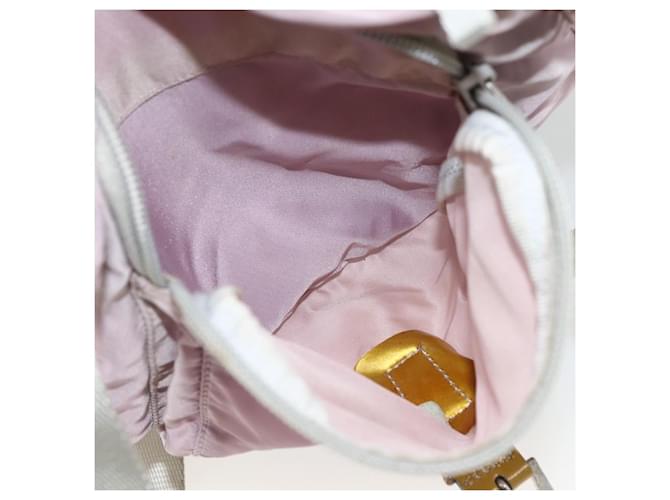 Borsa a Spalla PRADA Nylon Rosa Argento Auth ARZ292 - vista 24