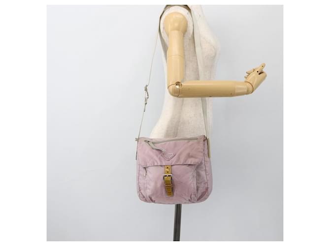 Borsa a Spalla PRADA Nylon Rosa Argento Auth ARZ292 - vista 27