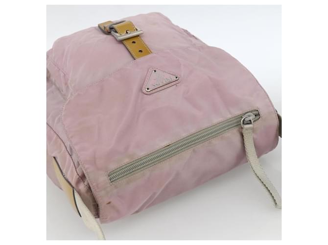 Borsa a Spalla PRADA Nylon Rosa Argento Auth ARZ292 - vista 6