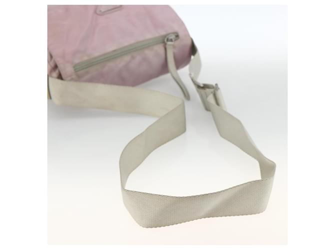 Borsa a Spalla PRADA Nylon Rosa Argento Auth ARZ292 - vista 7