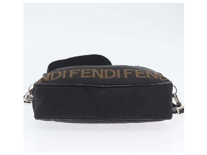 FENDI Handtasche Nylon 2-in-1 Schwarz Silber Authentisch ka3439 - Ansicht 11