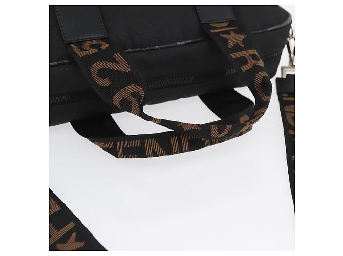 FENDI Handtasche Nylon 2-in-1 Schwarz Silber Authentisch ka3439 - Ansicht 7