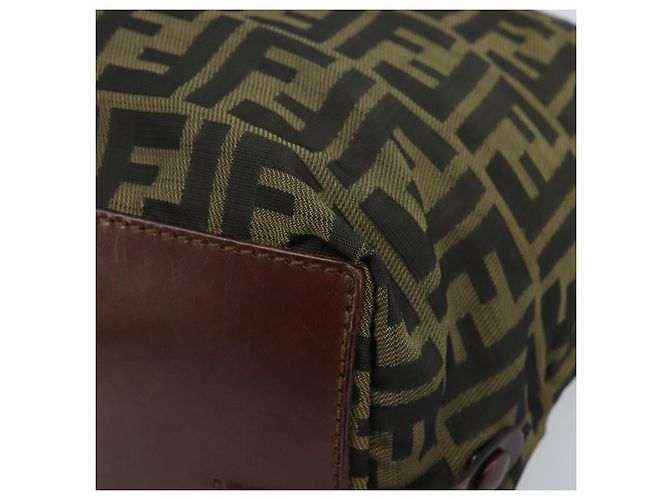 Borsa a mano in tela Zucca FENDI nera e marrone Auth bs34150 Nero - vista 10