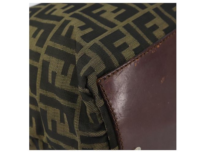 Borsa a mano in tela Zucca FENDI nera e marrone Auth bs34150 Nero - vista 11