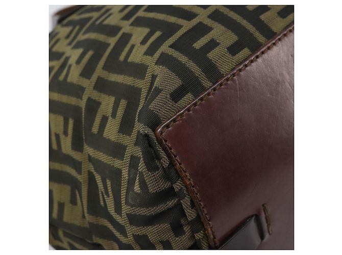 Borsa a mano in tela Zucca FENDI nera e marrone Auth bs34150 Nero - vista 13