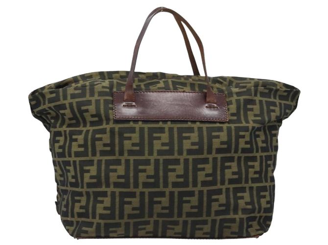 Borsa a mano in tela Zucca FENDI nera e marrone Auth bs34150 Nero - vista 3