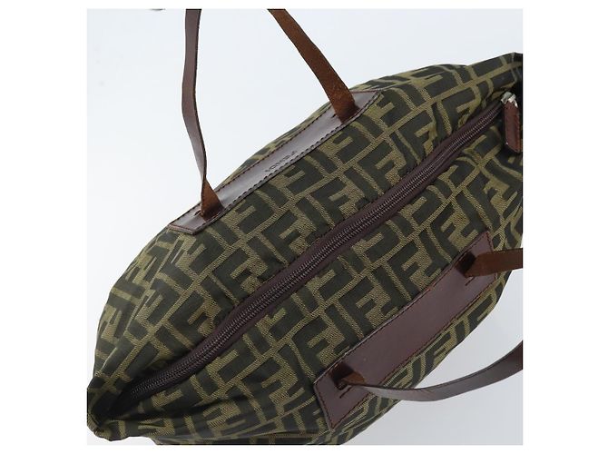 Borsa a mano in tela Zucca FENDI nera e marrone Auth bs34150 Nero - vista 6