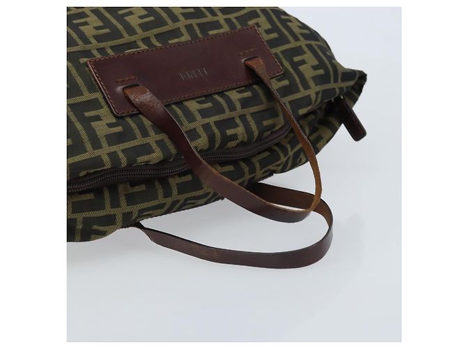 Borsa a mano in tela Zucca FENDI nera e marrone Auth bs34150 Nero - vista 7