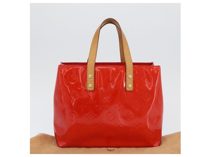 LOUIS VUITTON Monogram Vernis Reade PM Borsa a Mano Rossa M91088 Auth am11167A Rosso - vista 12