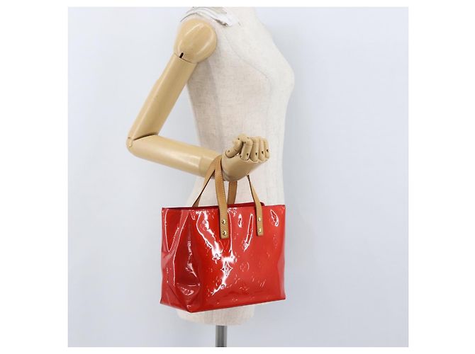LOUIS VUITTON Monogram Vernis Reade PM Borsa a Mano Rossa M91088 Auth am11167A Rosso - vista 23