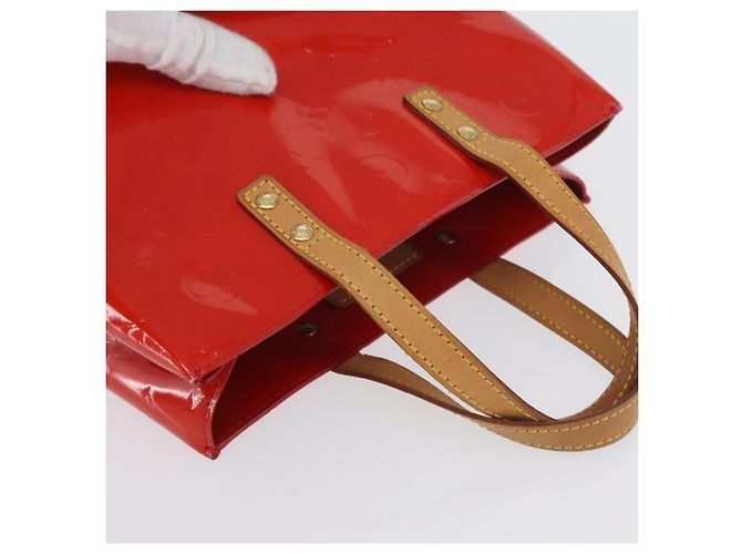 LOUIS VUITTON Monogram Vernis Reade PM Borsa a Mano Rossa M91088 Auth am11167A Rosso - vista 6