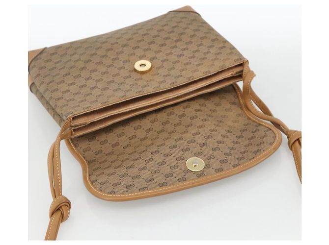 Gucci Borsa a Spalla Micro GG Supreme PVC Beige Oro 14 007 5548 Auth th6655 D'oro - vista 14