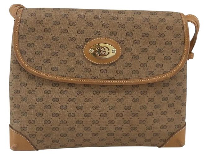 Gucci Borsa a Spalla Micro GG Supreme PVC Beige Oro 14 007 5548 Auth th6655 D'oro - vista 2