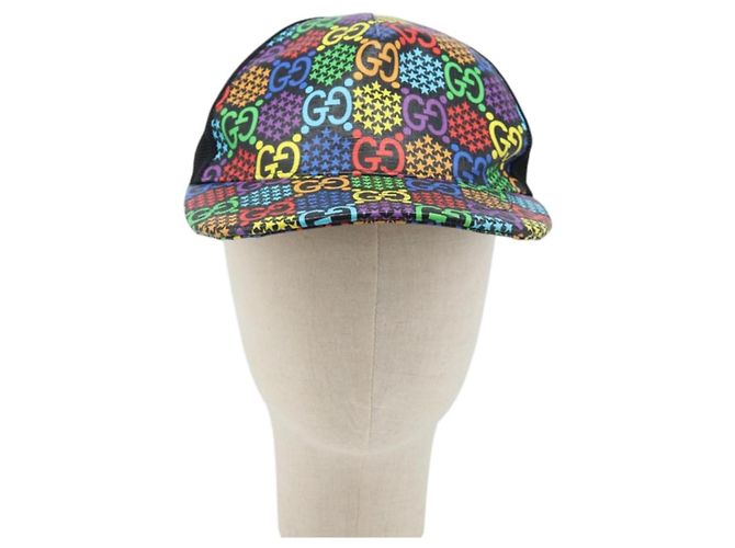 Cappello GUCCI GG Psichedelico PVC Multicolore 517074 Auth YKZ486A - vista 2