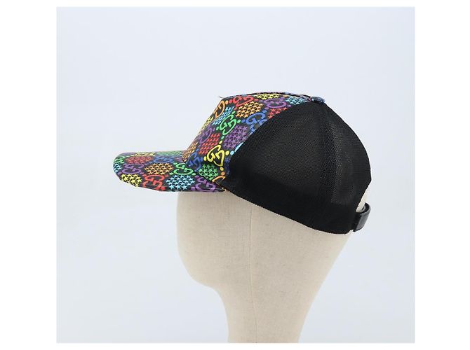 Cappello GUCCI GG Psichedelico PVC Multicolore 517074 Auth YKZ486A - vista 4