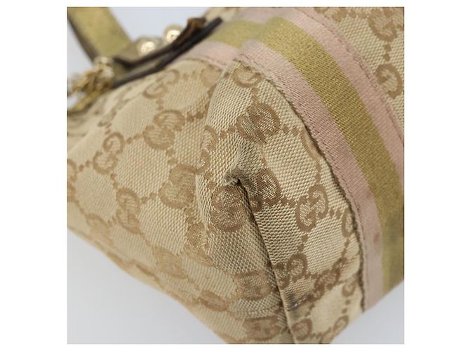 Bolso de Mano Gucci GG Canvas Sherry Line Beige Dorado 139261 Auth BA11705 - vista 11