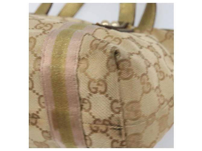Bolso de Mano Gucci GG Canvas Sherry Line Beige Dorado 139261 Auth BA11705 - vista 12