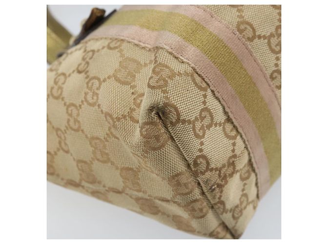 Bolso de Mano Gucci GG Canvas Sherry Line Beige Dorado 139261 Auth BA11705 - vista 13