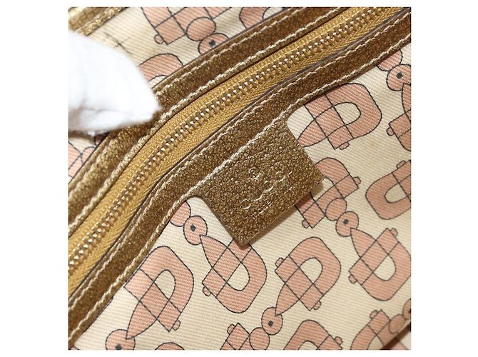 Bolso de Mano Gucci GG Canvas Sherry Line Beige Dorado 139261 Auth BA11705 - vista 15