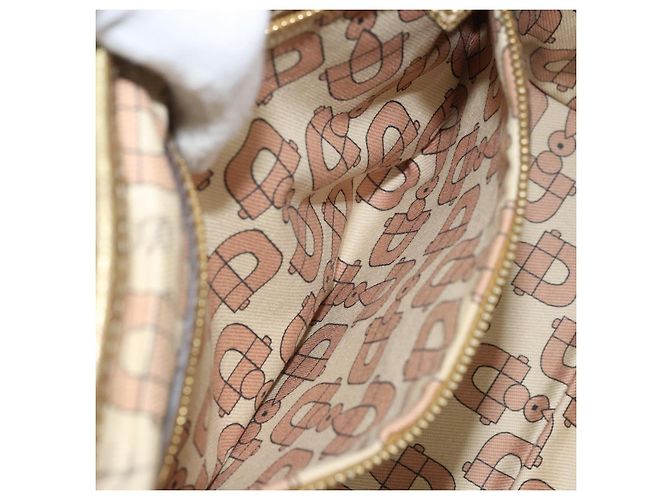 Bolso de Mano Gucci GG Canvas Sherry Line Beige Dorado 139261 Auth BA11705 - vista 20