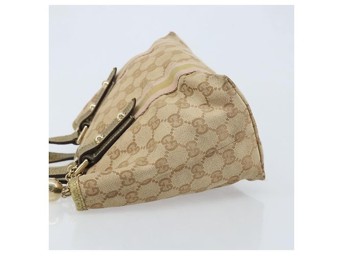 Bolso de Mano Gucci GG Canvas Sherry Line Beige Dorado 139261 Auth BA11705 - vista 5