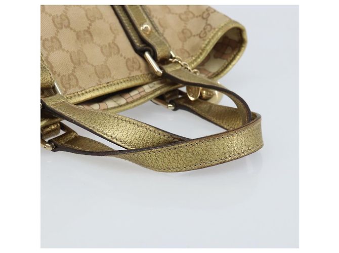 Bolso de Mano Gucci GG Canvas Sherry Line Beige Dorado 139261 Auth BA11705 - vista 7