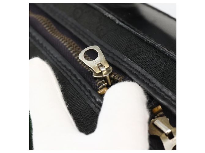 Borsa da viaggio GUCCI GG Canvas Web Sherry Line Nera Oro Auth ARZ288 Nero D'oro - vista 15