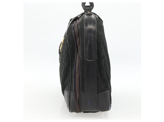 Borsa da viaggio GUCCI GG Canvas Web Sherry Line Nera Oro Auth ARZ288 Nero D'oro - vista 5