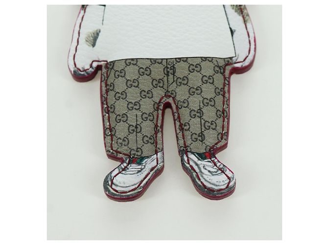 GUCCI GG Supreme Boris Yuko Higuchi Charm PVC Beige Auth LNZ613SM - vista 3