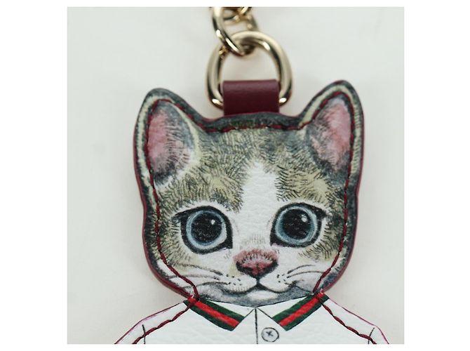 GUCCI GG Supreme Boris Yuko Higuchi Charm PVC Beige Auth LNZ613SM - vista 5