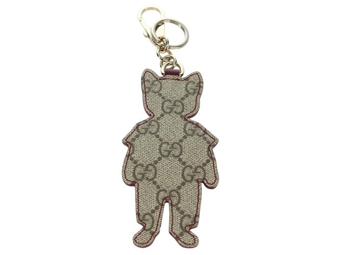 GUCCI GG Supreme Boris Yuko Higuchi Charm PVC Beige Auth LNZ613SM - vista 7