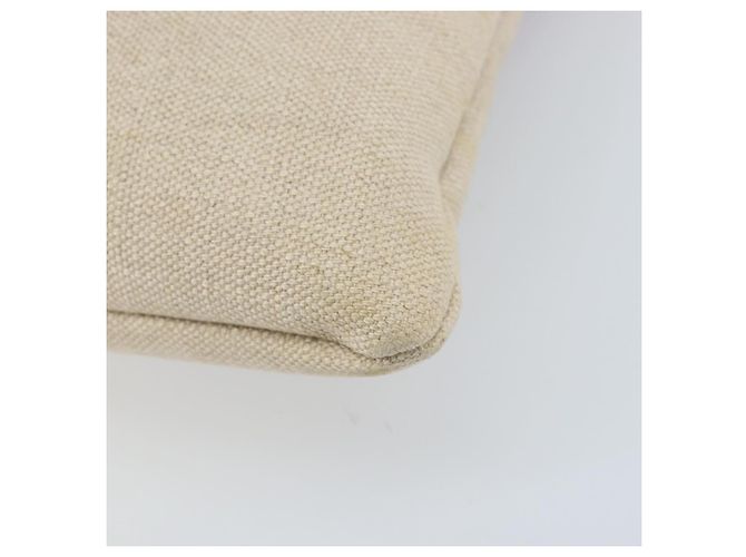 SAINT LAURENT Borsa Tote Kahala Canvas Beige Argento Auth LNZ702 - vista 12