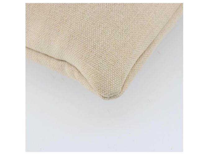 SAINT LAURENT Borsa Tote Kahala Canvas Beige Argento Auth LNZ702 - vista 13