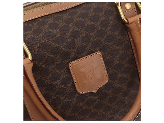 Céline Borsa a mano in tela Macadam CELINE in pelle PVC marrone oro Auth YKZ161A D'oro - vista 15
