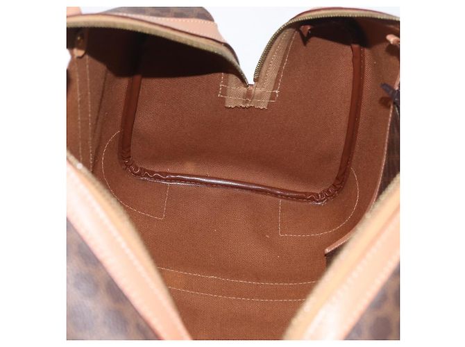 Céline Borsa a mano in tela Macadam CELINE in pelle PVC marrone oro Auth YKZ161A D'oro - vista 19