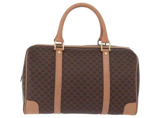 Céline Borsa a mano in tela Macadam CELINE in pelle PVC marrone oro Auth YKZ161A D'oro - vista 3