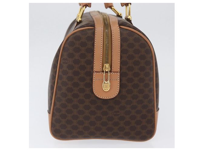 Céline Borsa a mano in tela Macadam CELINE in pelle PVC marrone oro Auth YKZ161A D'oro - vista 5