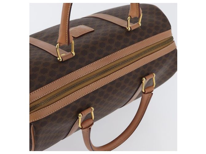 Céline Borsa a mano in tela Macadam CELINE in pelle PVC marrone oro Auth YKZ161A D'oro - vista 6