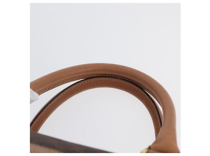 Céline Borsa a mano in tela Macadam CELINE in pelle PVC marrone oro Auth YKZ161A D'oro - vista 8