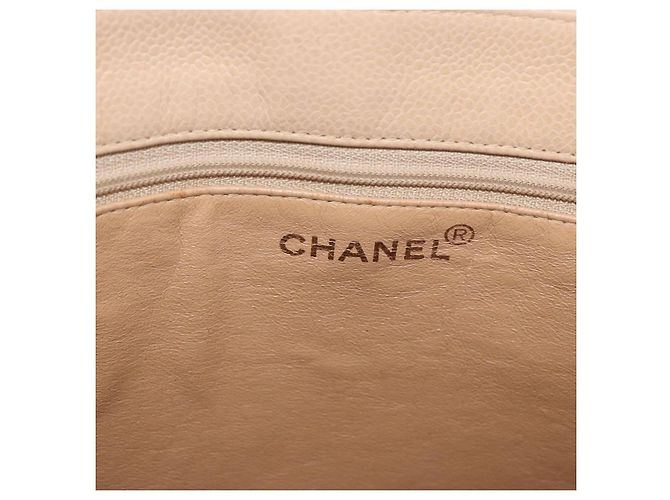 Borsa Tote CHANEL in Pelle Caviar Beige Oro CC Auth BA11375A D'oro - vista 14