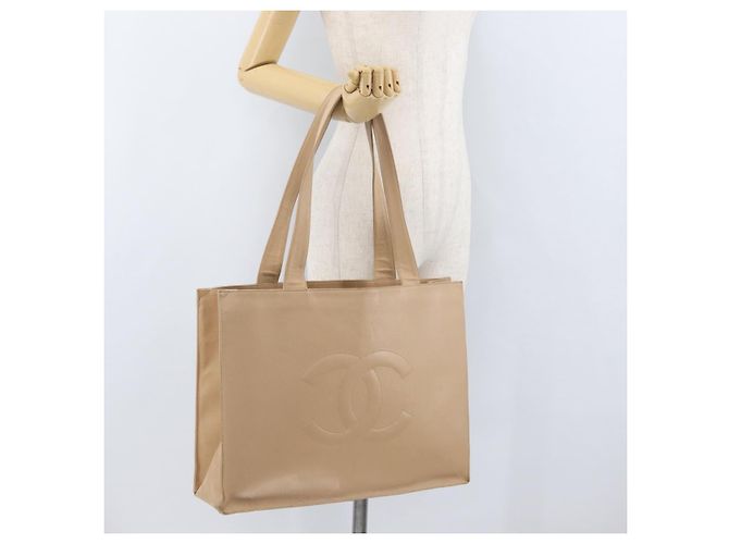 Borsa Tote CHANEL in Pelle Caviar Beige Oro CC Auth BA11375A D'oro - vista 21