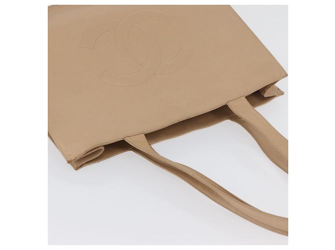 Borsa Tote CHANEL in Pelle Caviar Beige Oro CC Auth BA11375A D'oro - vista 6