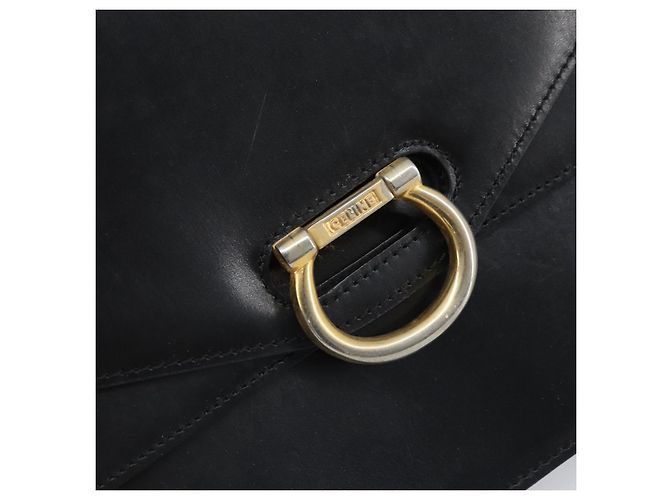 Céline CELINE Handtasche aus schwarzem Leder mit Gold Auth ep13883 Golden - Ansicht 14