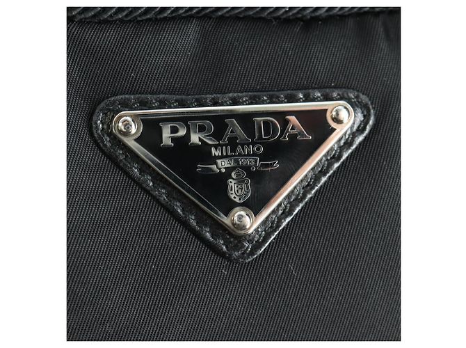 PRADA Borsa a Frange in Nylon 2 in 1 Nera BL0916 Auth am11097V Nero - vista 21