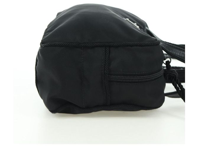 PRADA Borsa a Frange in Nylon 2 in 1 Nera BL0916 Auth am11097V Nero - vista 4