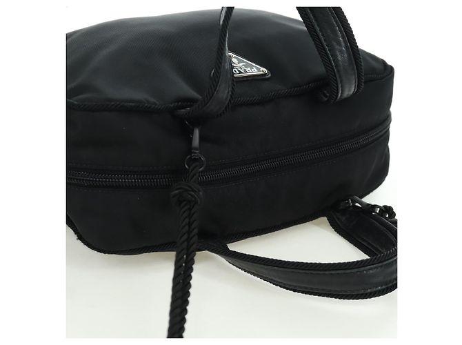 PRADA Borsa a Frange in Nylon 2 in 1 Nera BL0916 Auth am11097V Nero - vista 6